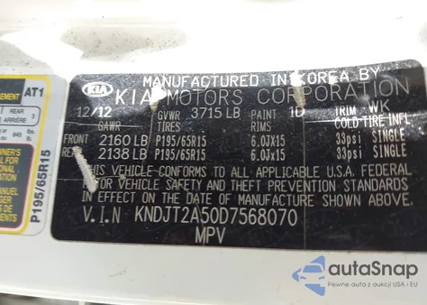 2013 Kia Soul from USA, damaged, VIN KNDJT2A50D7568070